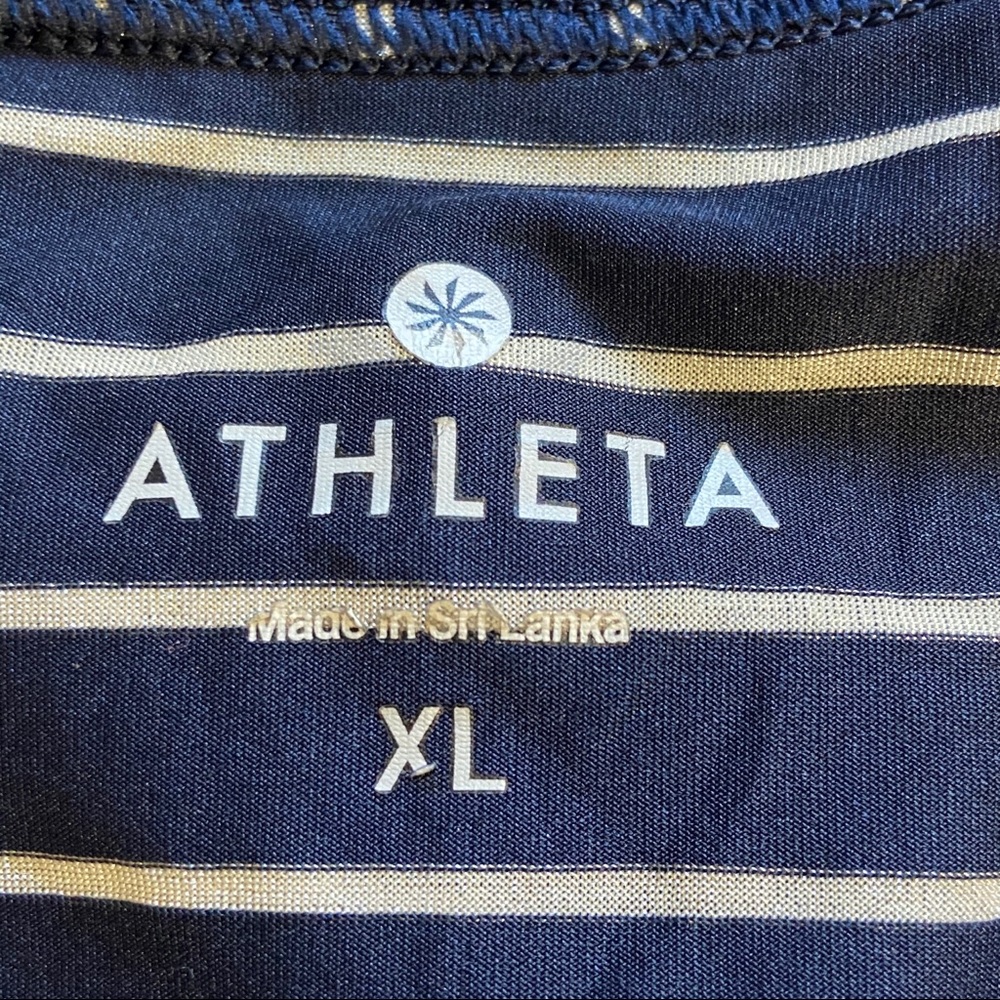 ❌SOLD❌Athleta XL Blue & Gray Striped Racerback Tan - Picture 5 of 7